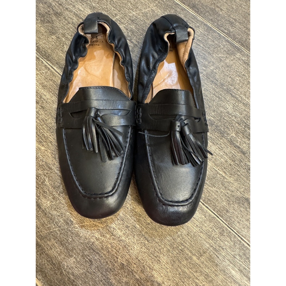 AQUATALIA Journee Tassel Black Leather Loafer Flats Shoes 9.5 Ballet Back - Picture 10 of 10